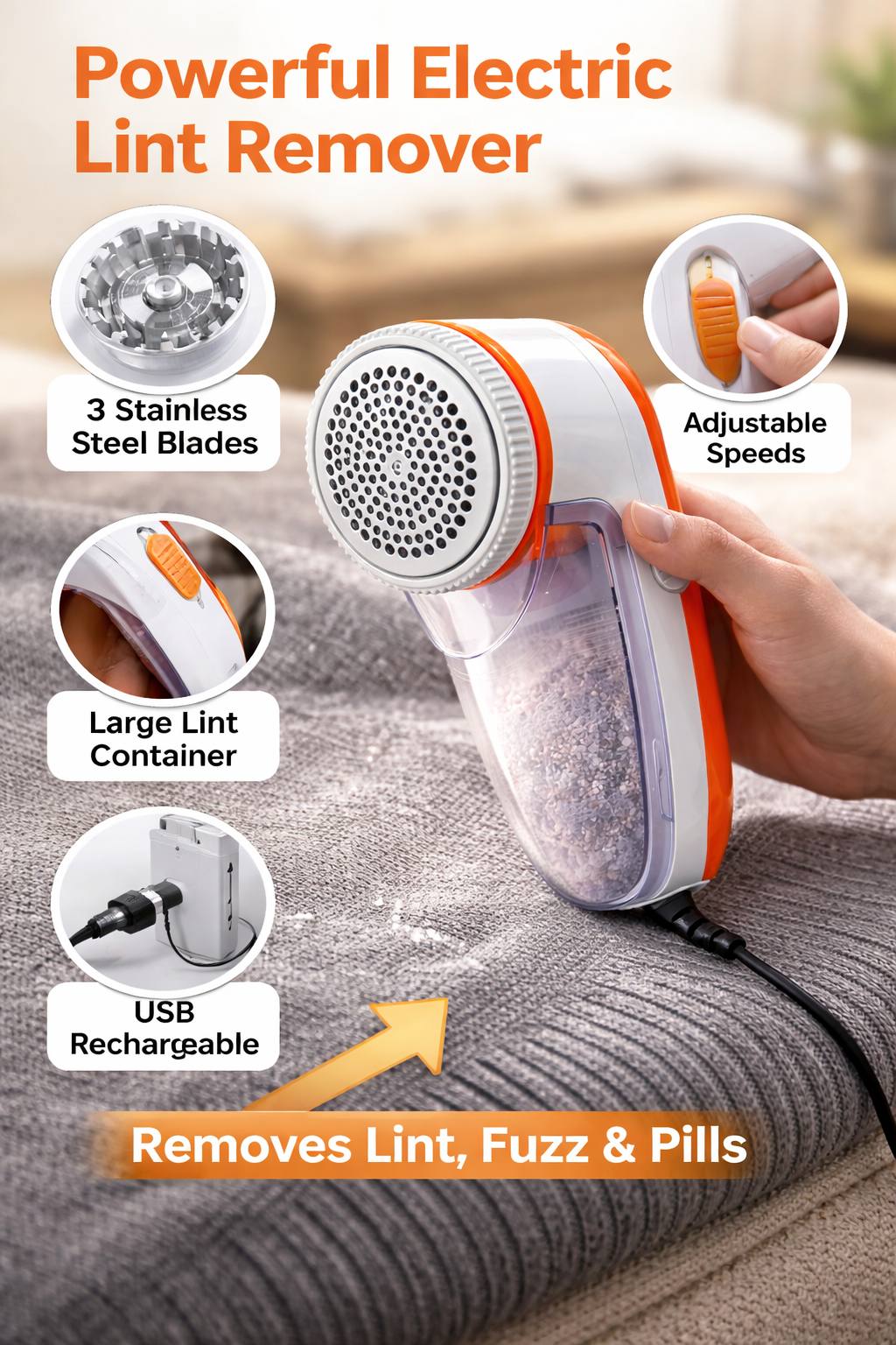 Nova Lint Remover- Battery Operated Lint Remover for All Woolens (Sweaters, Blankets, Jackets)